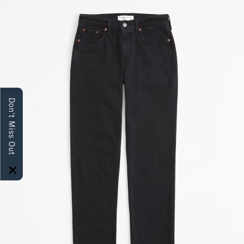 Abercrombie & Fitch Women's Black Straight Leg Jeans Curve Love